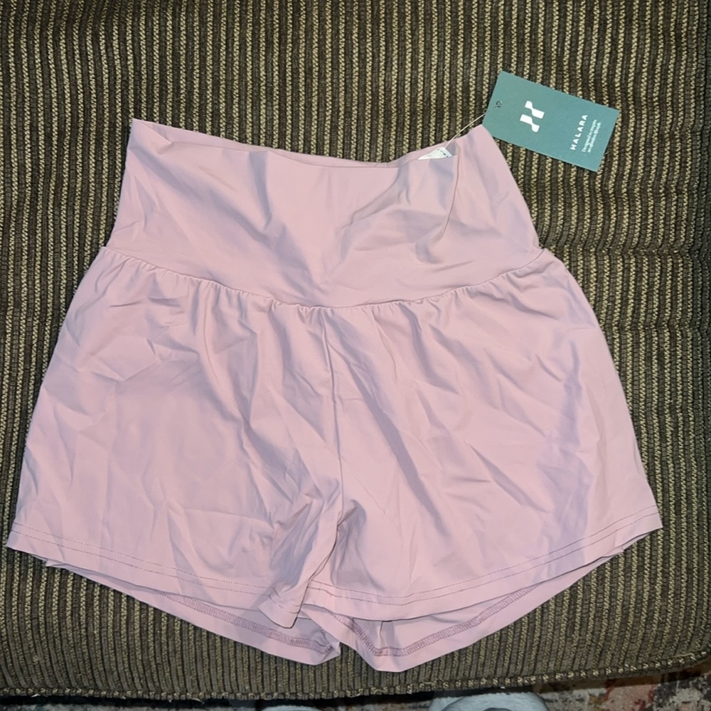 Halara Back Pocket Plus Side Hidden Pocket 2-in-1 Gym Shorts 3" × 1
